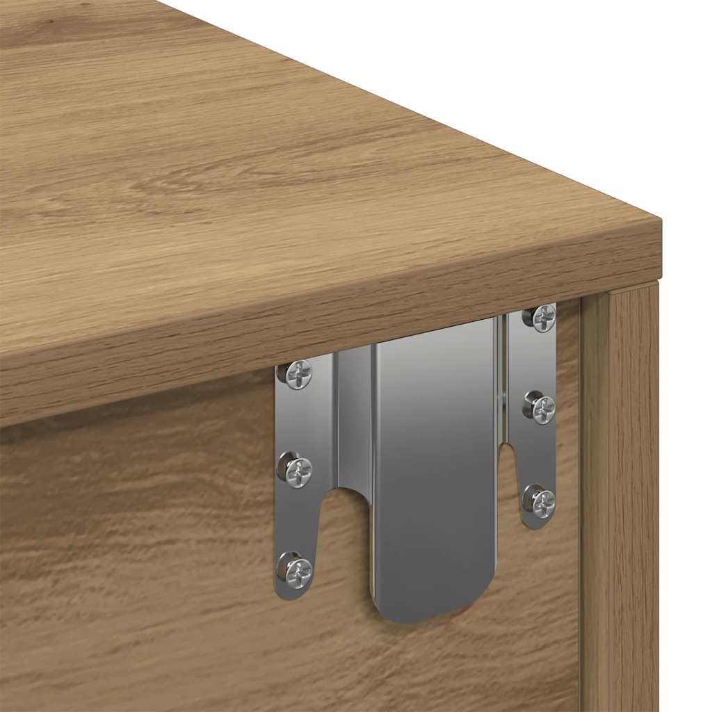 Wall Shelf with Drawers Artisian Oak 80x33x17 cm Engineered Wood