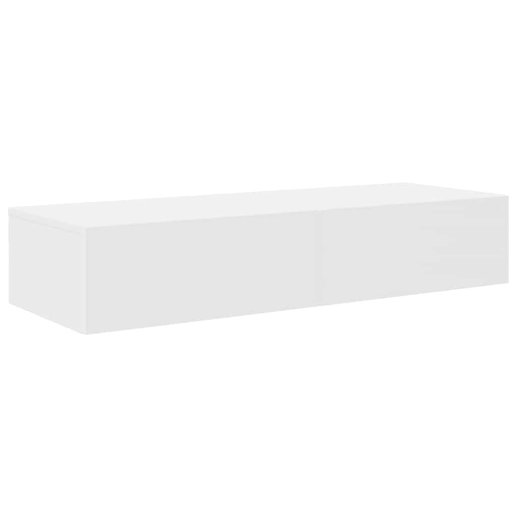 vidaXL Wall Shelf with Drawers White 100x36x19 cm Engineered Wood