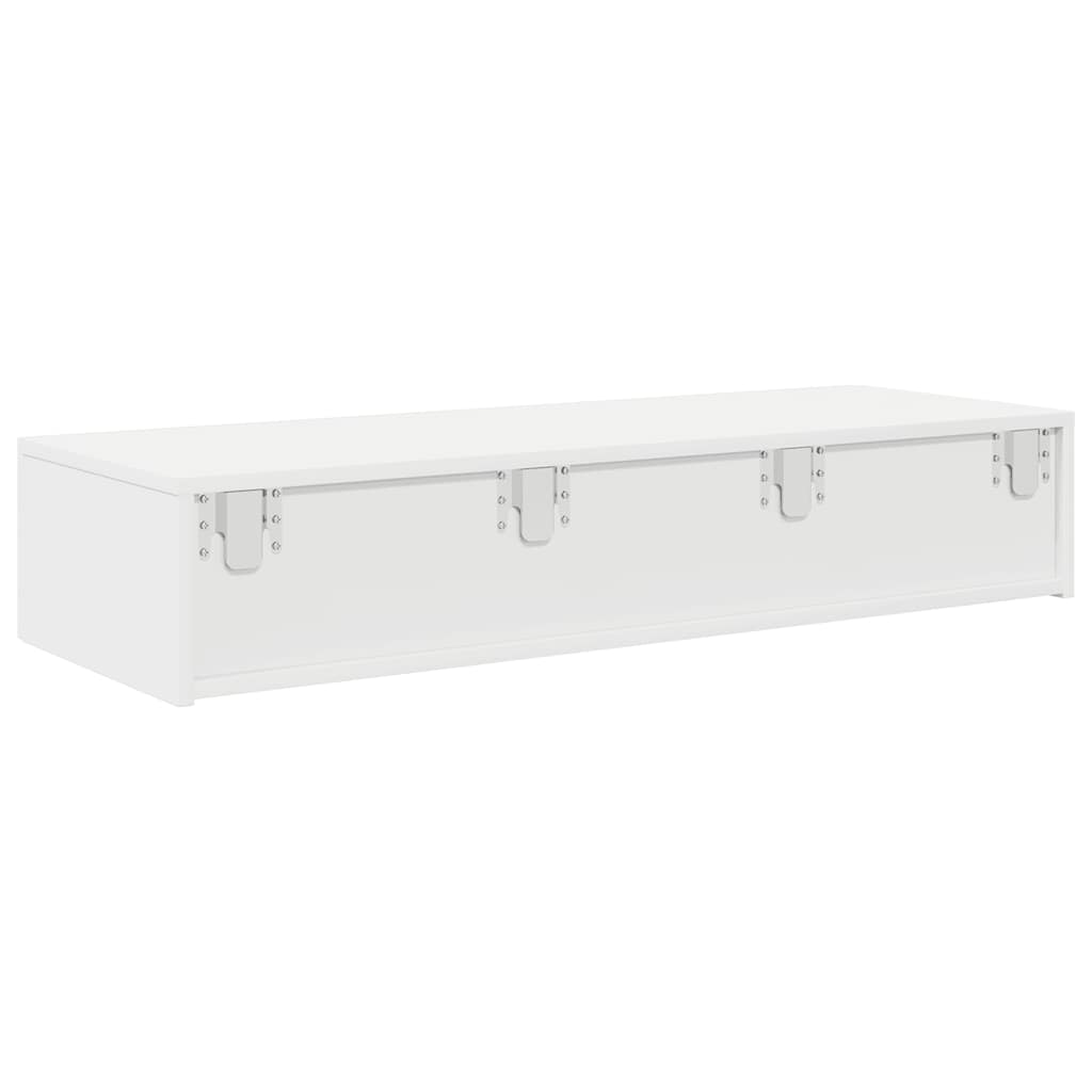 vidaXL Wall Shelf with Drawers White 100x36x19 cm Engineered Wood