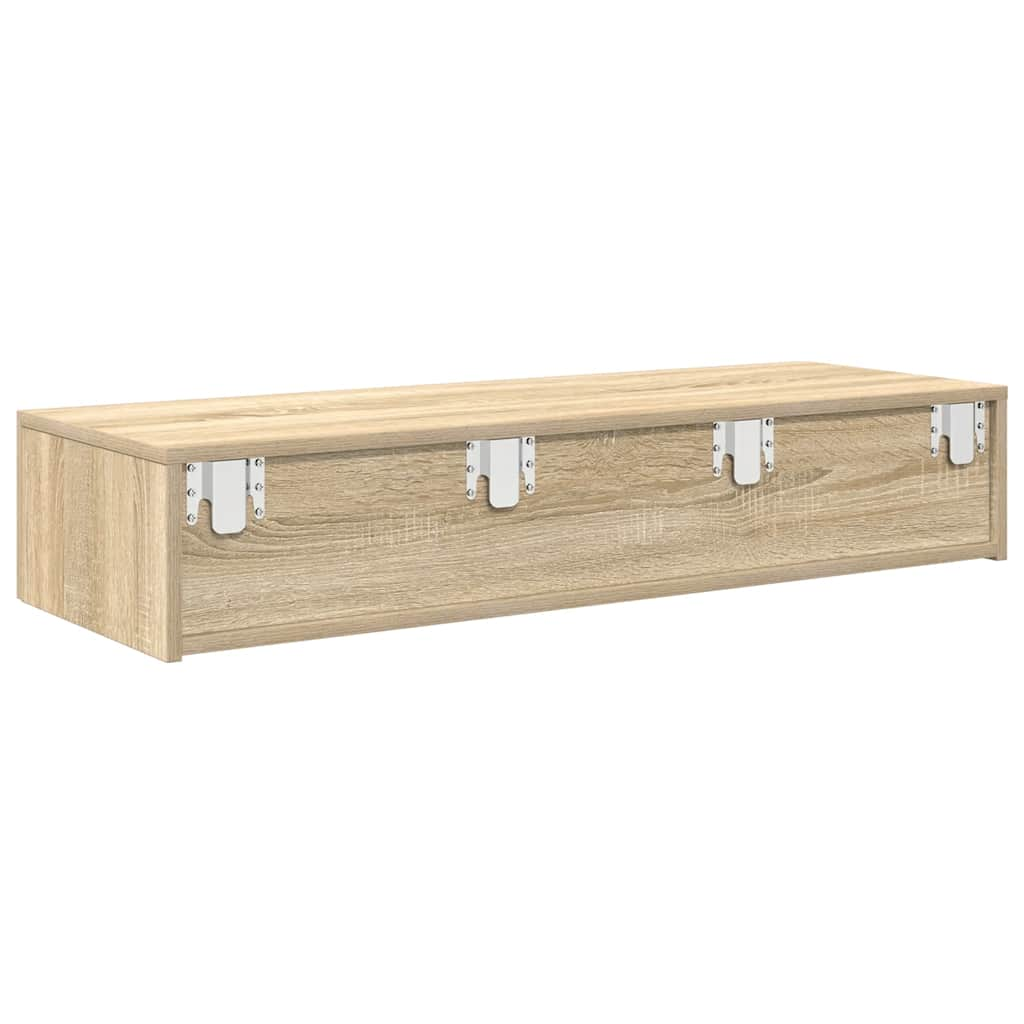 vidaXL Wall Shelf with Drawers Sonoma Oak 100x36x19 cm Engineered Wood