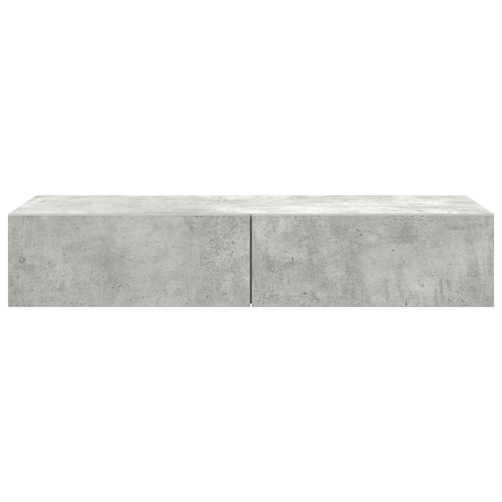 vidaXL Wall Shelf with Drawers Concrete Grey 100x36x19 cm Engineered Wood