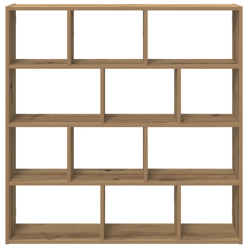 Wall Cube Shelf 12 Compartments Artisian Oak Engineered Wood