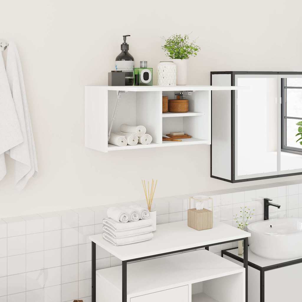 Bathroom Wall Cabinet White 60x25x30 cm Engineered Wood