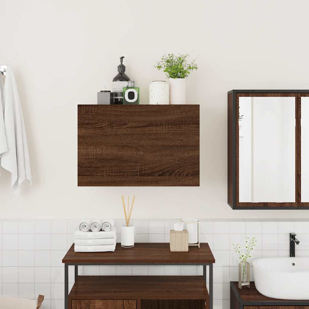 vidaXL Bathroom Wall Cabinet Brown Oak 60x25x40 cm Engineered Wood