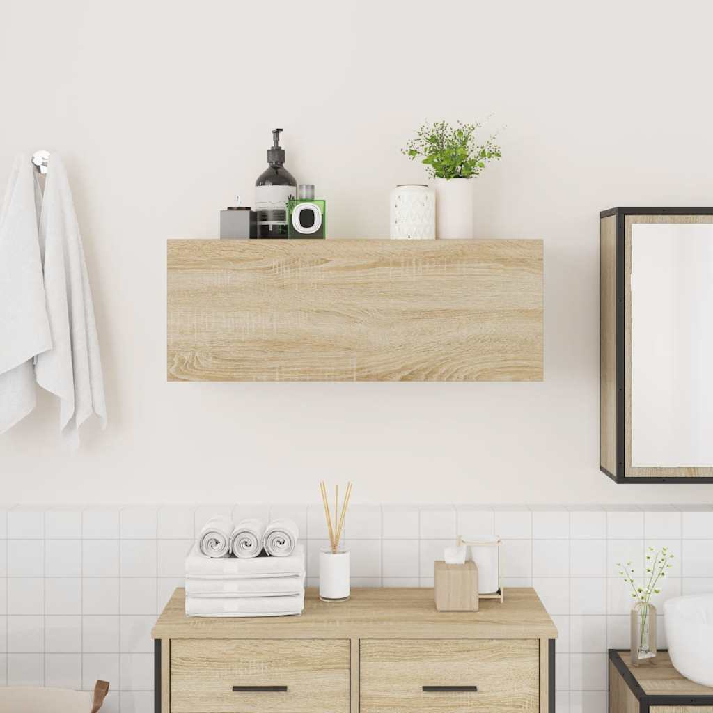 vidaXL Bathroom Wall Cabinet Sonoma Oak 80x25x30 cm Engineered Wood