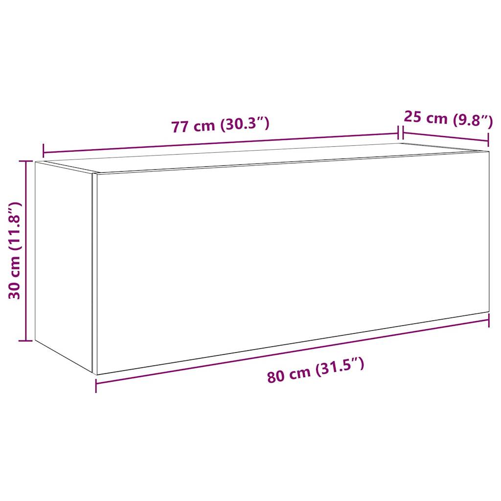 vidaXL Bathroom Wall Cabinet Sonoma Oak 80x25x30 cm Engineered Wood