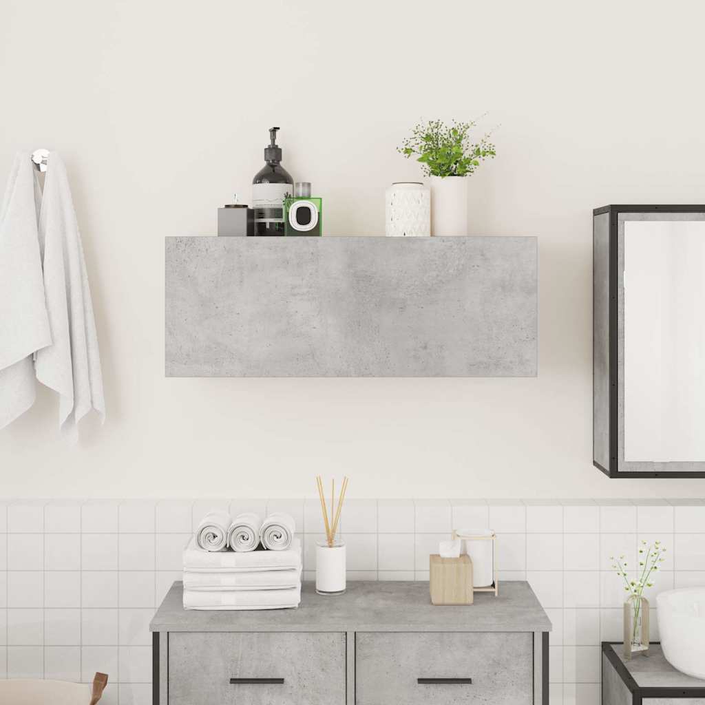 Bathroom Wall Cabinet Concrete Grey 80x25x30 cm Engineered Wood