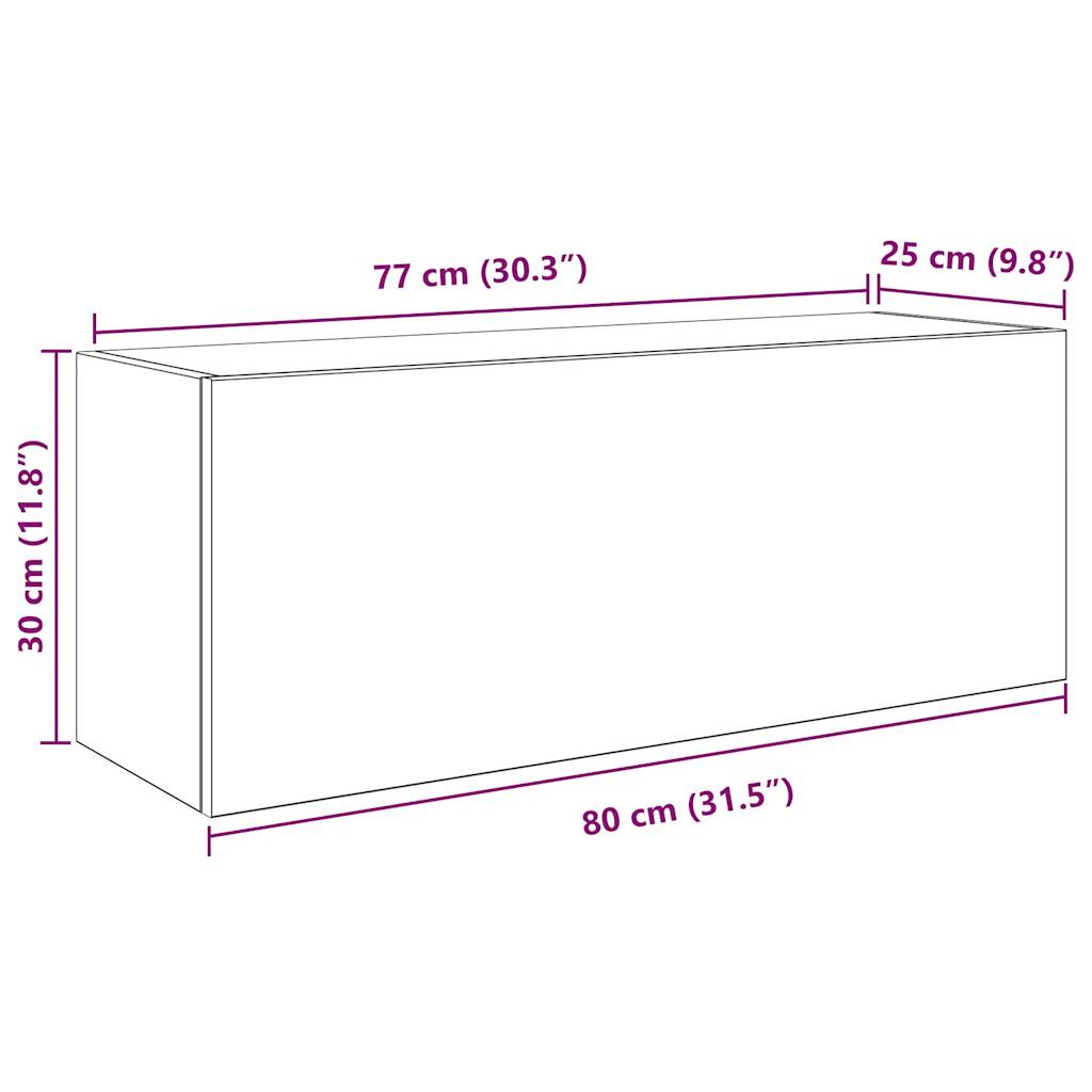 vidaXL Bathroom Wall Cabinet Concrete Grey 80x25x30 cm Engineered Wood