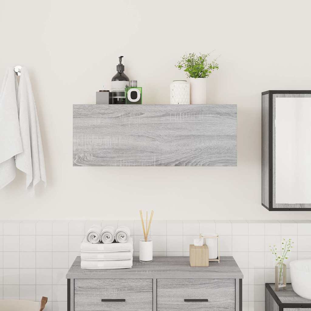 vidaXL Bathroom Wall Cabinet Grey Sonoma 80x25x30 cm Engineered Wood