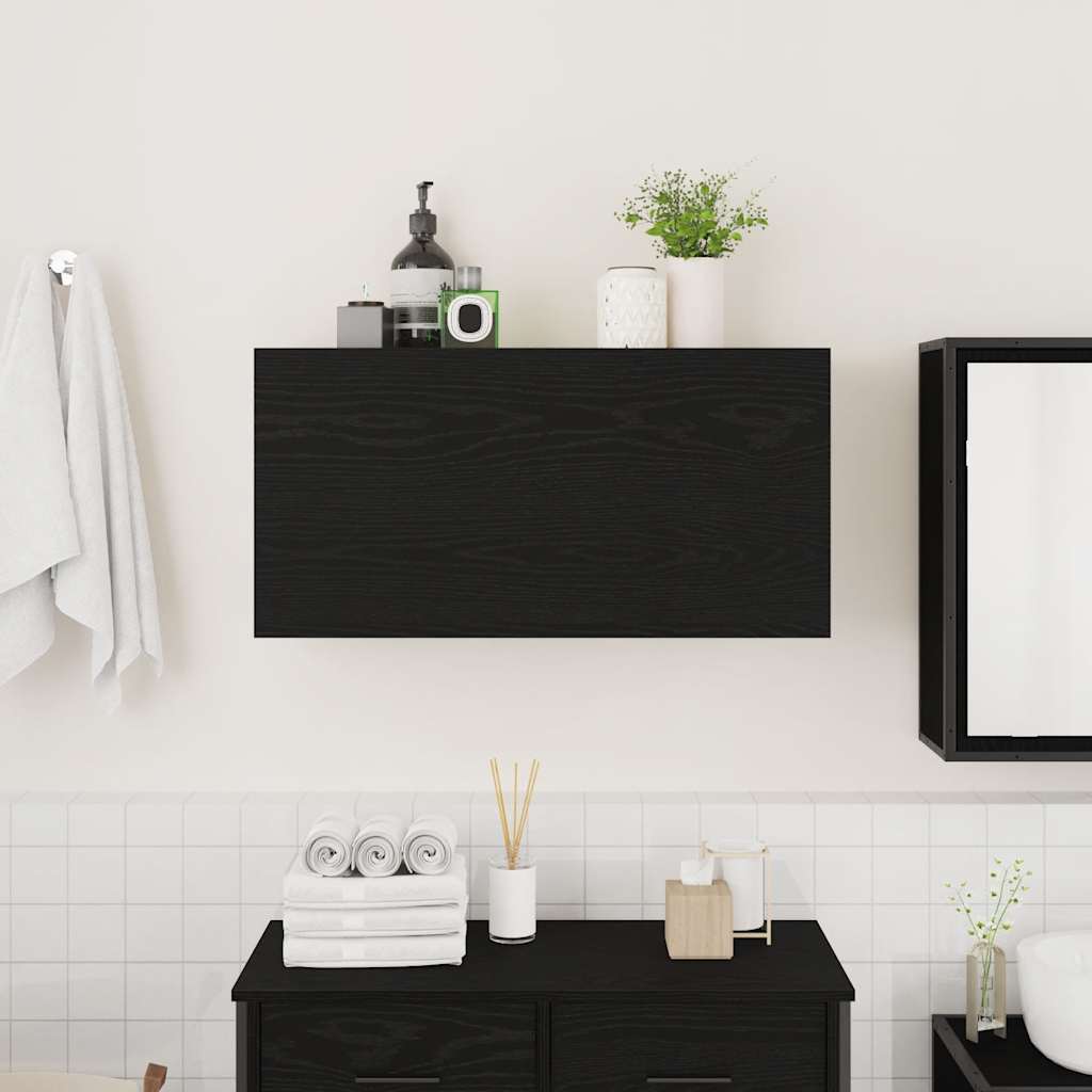 Bathroom Wall Cabinet Black 80x25x40 cm Engineered Wood