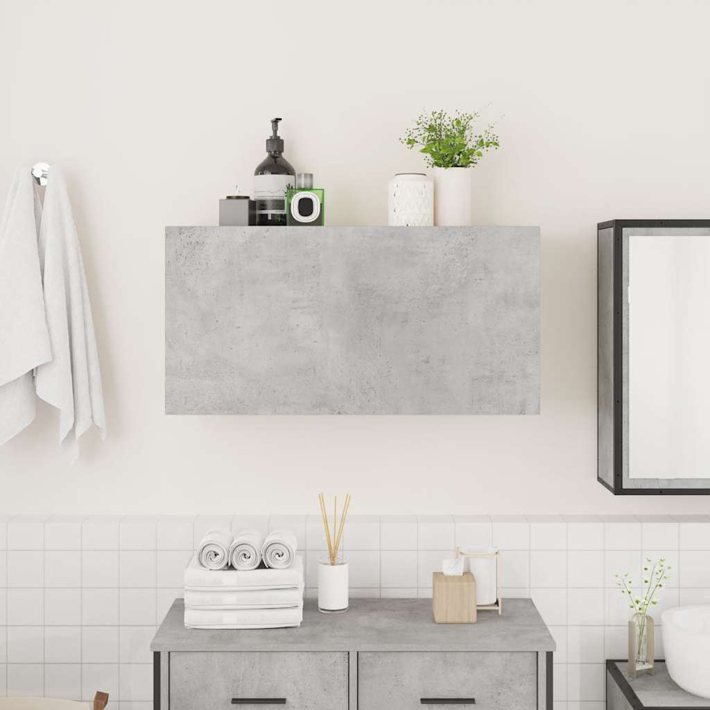 vidaXL Bathroom Wall Cabinet Concrete Grey 80x25x40 cm Engineered Wood