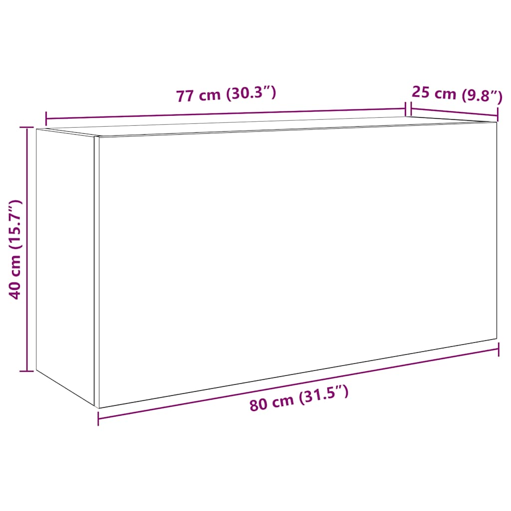 vidaXL Bathroom Wall Cabinet Concrete Grey 80x25x40 cm Engineered Wood