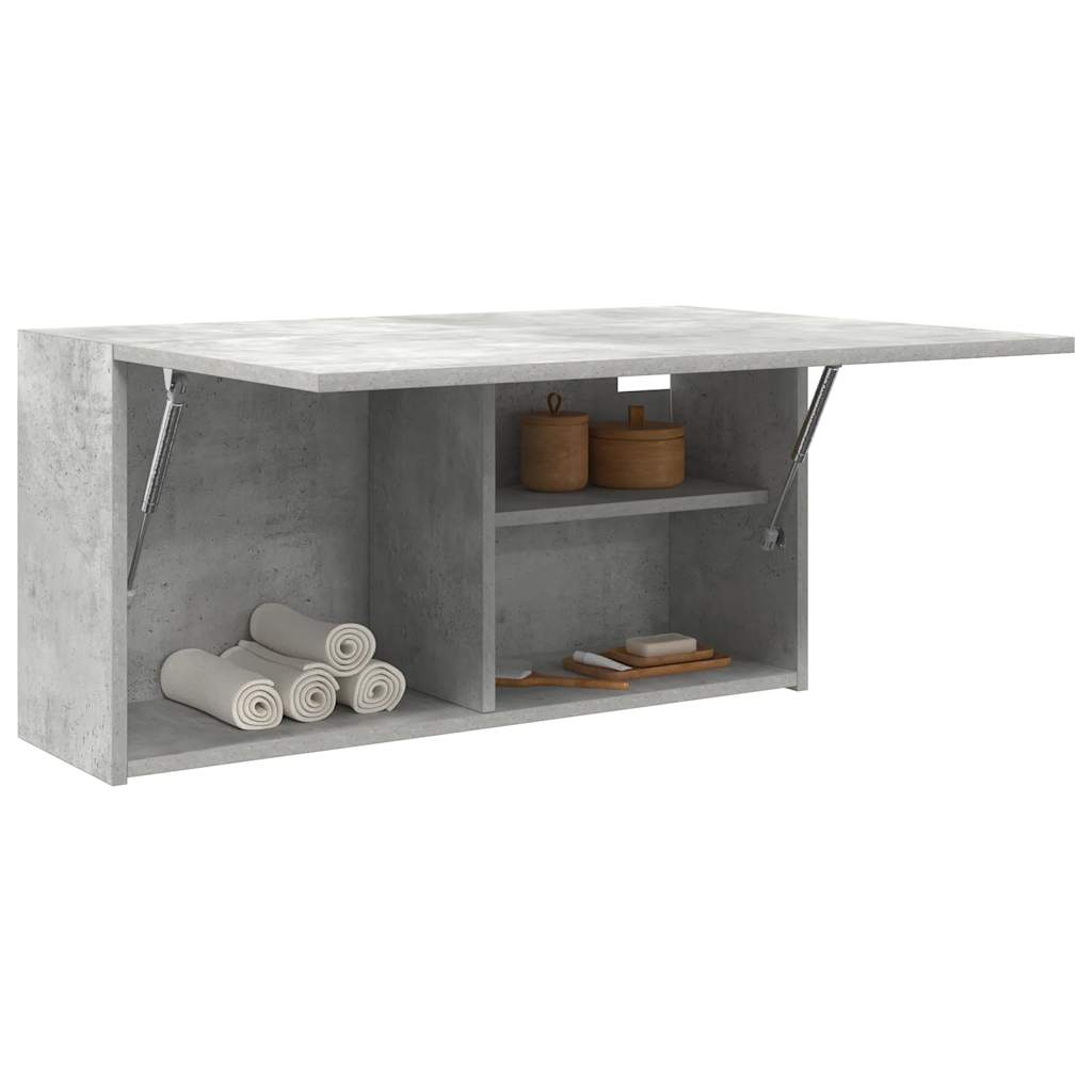 vidaXL Bathroom Wall Cabinet Concrete Grey 80x25x40 cm Engineered Wood