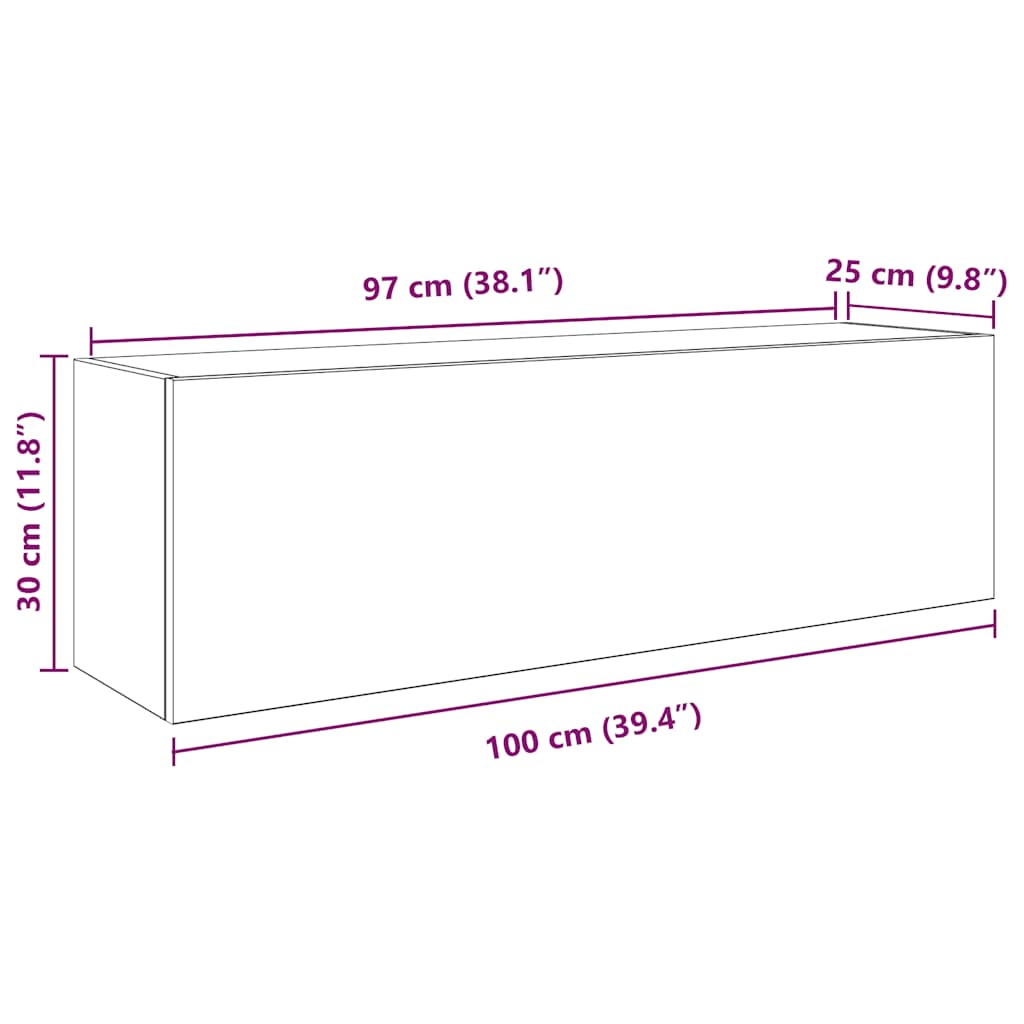 Bathroom Wall Cabinet Black 100x25x30 cm Engineered Wood