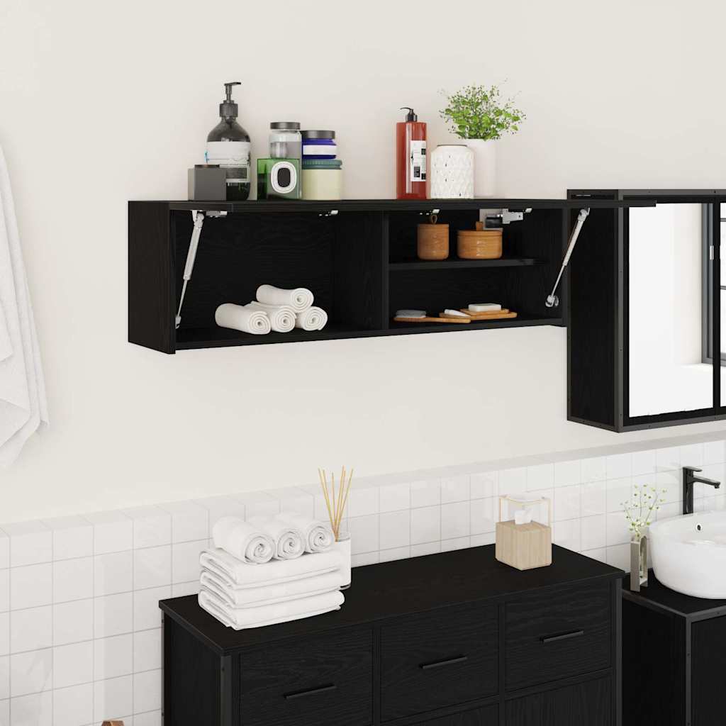 Bathroom Wall Cabinet Black 100x25x30 cm Engineered Wood