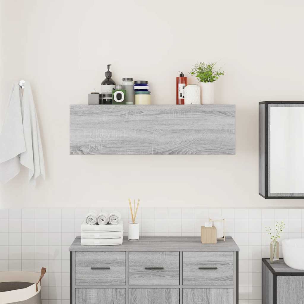 Bathroom Wall Cabinet Grey Sonoma 100x25x30 cm Engineered Wood