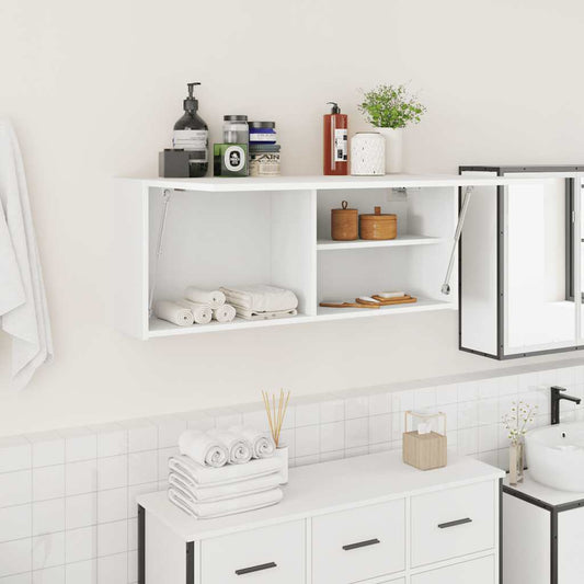 vidaXL Bathroom Wall Cabinet White 100x25x40 cm Engineered Wood