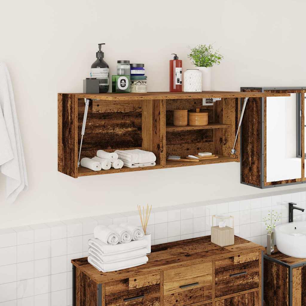 Bathroom Wall Cabinet Old Wood 100x25x40 cm Engineered Wood