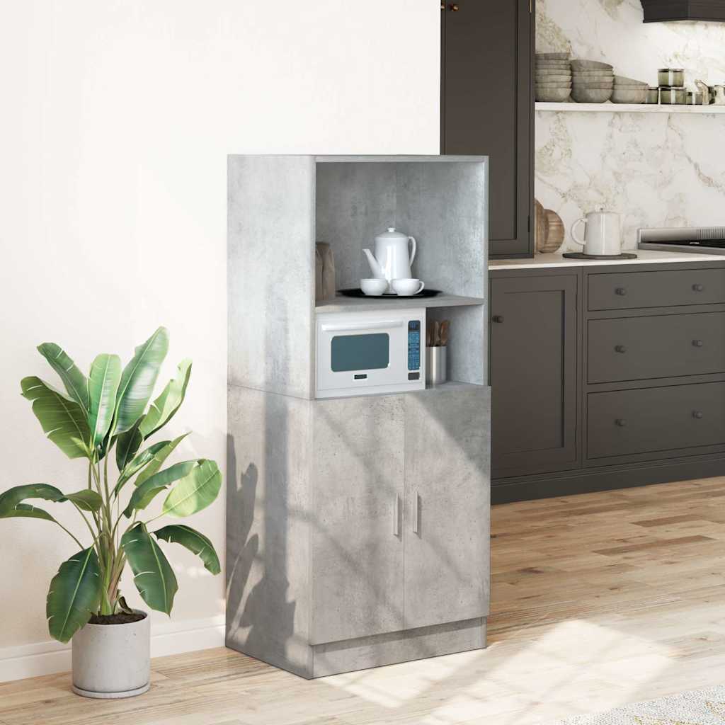 vidaXL Kitchen Cabinet Concrete Grey 57x41.5x131.5 cm Engineered Wood