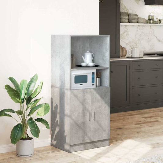 vidaXL Kitchen Cabinet Concrete Grey 57x41.5x131.5 cm Engineered Wood