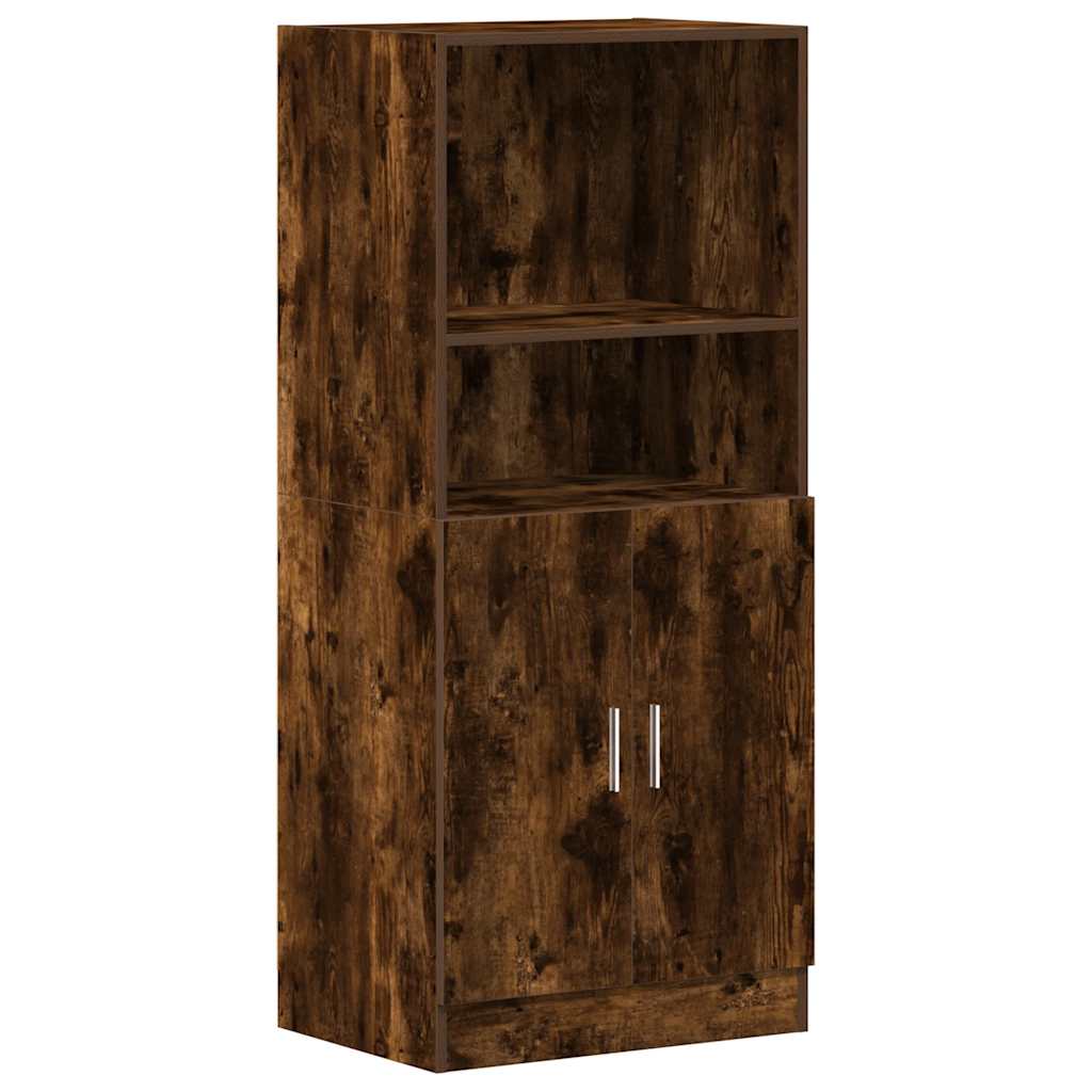 vidaXL Kitchen Cabinet Smoked Oak 57x41.5x131.5 cm Engineered Wood