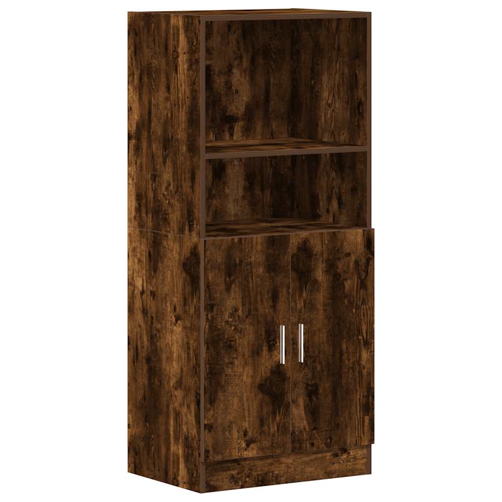 Kitchen Cabinet Smoked Oak 57x41,5x131,5 cm Engineered Wood