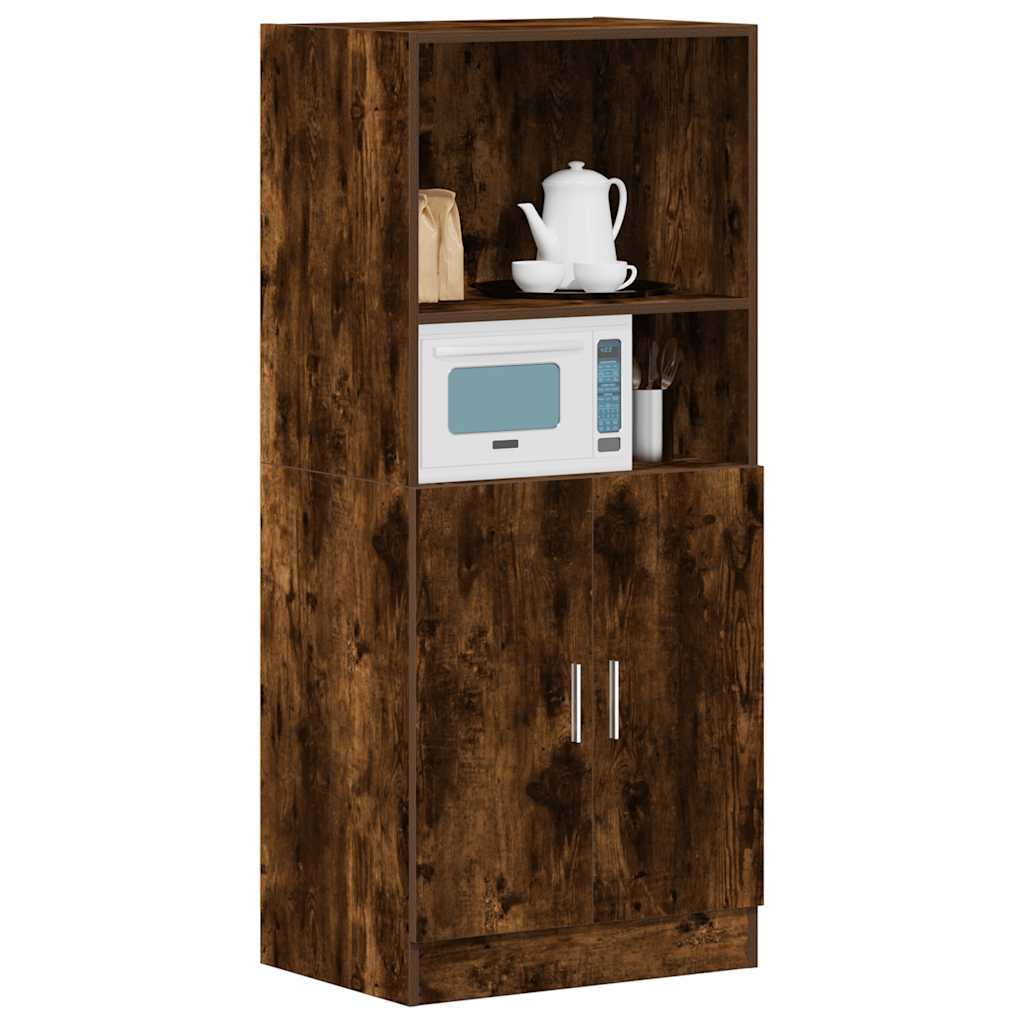 Kitchen Cabinet Smoked Oak 57x41,5x131,5 cm Engineered Wood