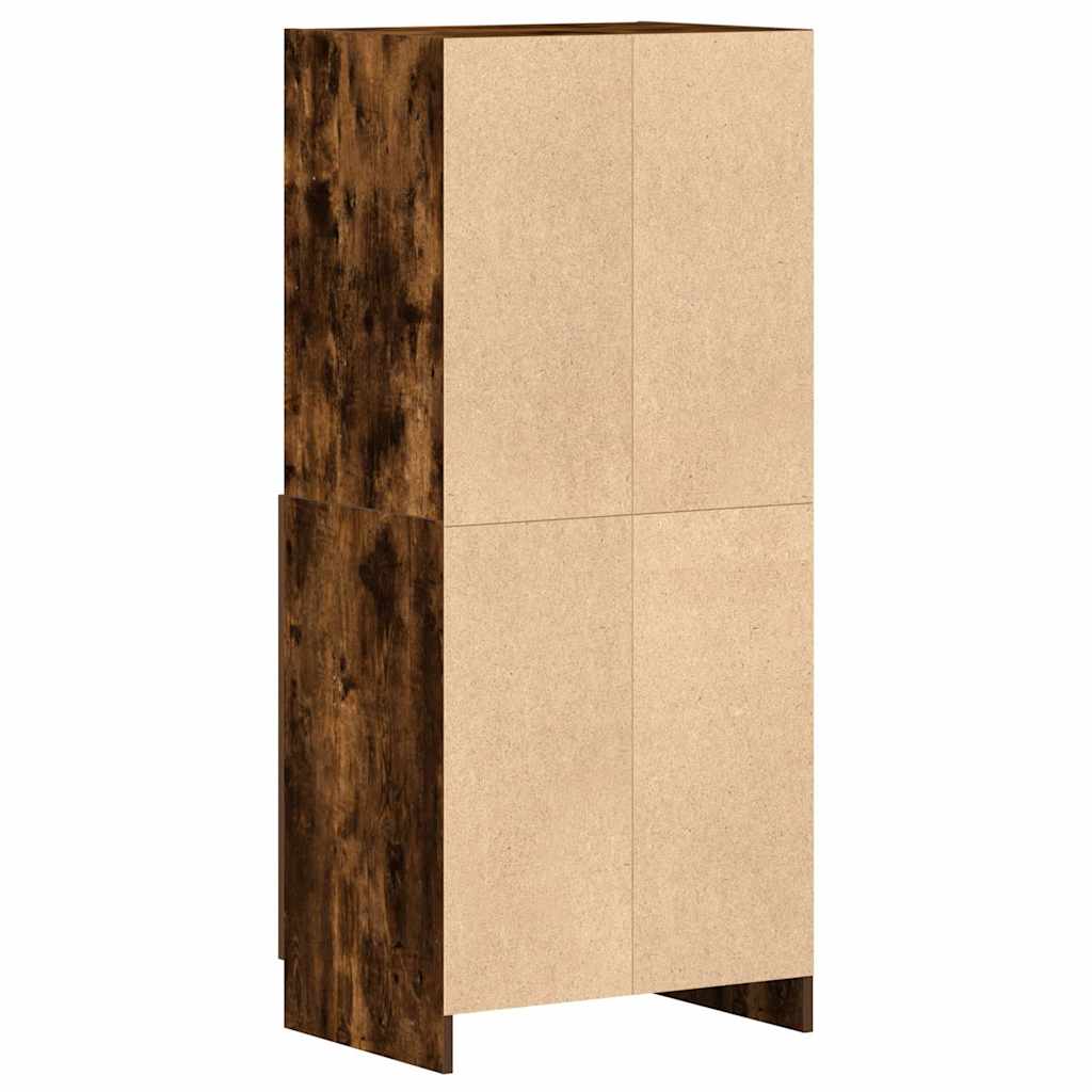 Kitchen Cabinet Smoked Oak 57x41,5x131,5 cm Engineered Wood