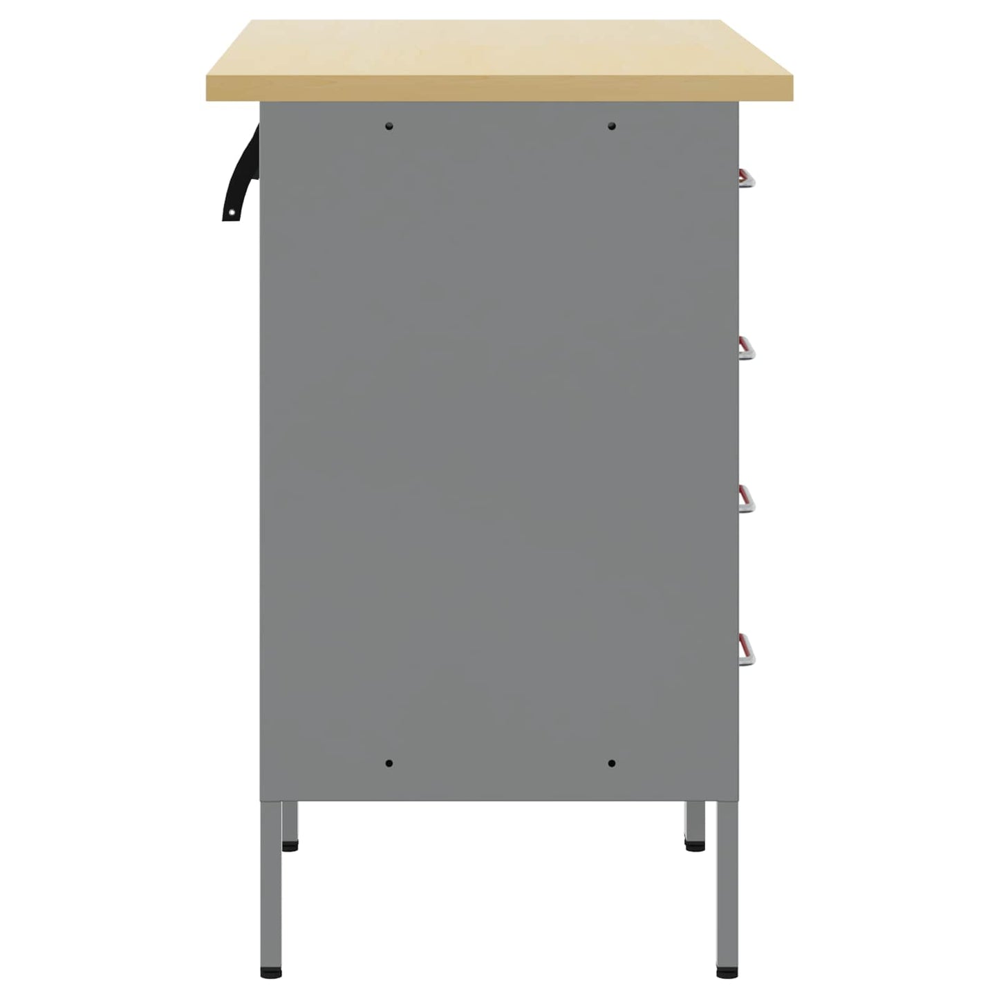 Work Cabinet with Drawer 2 pcs Red and Grey 100 x 55 x 85 cm