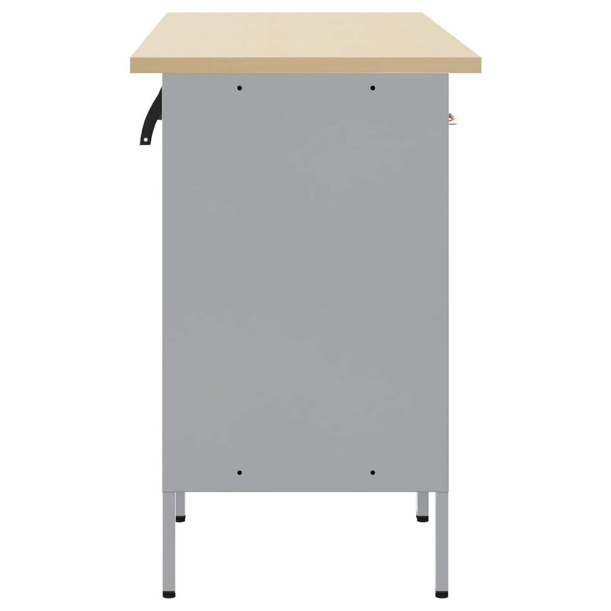 Work Cabinet with Drawer 4 pcs Black Engineered Wood and Steel