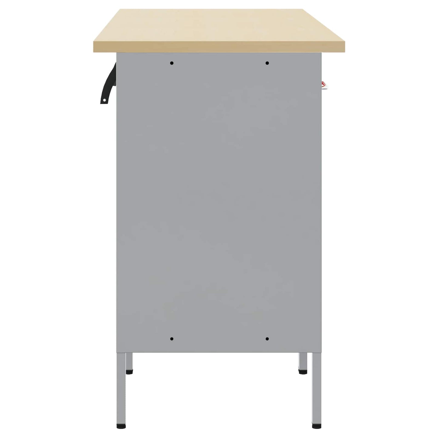 Work Cabinet with Drawer 4 pcs Black Engineered Wood and Steel