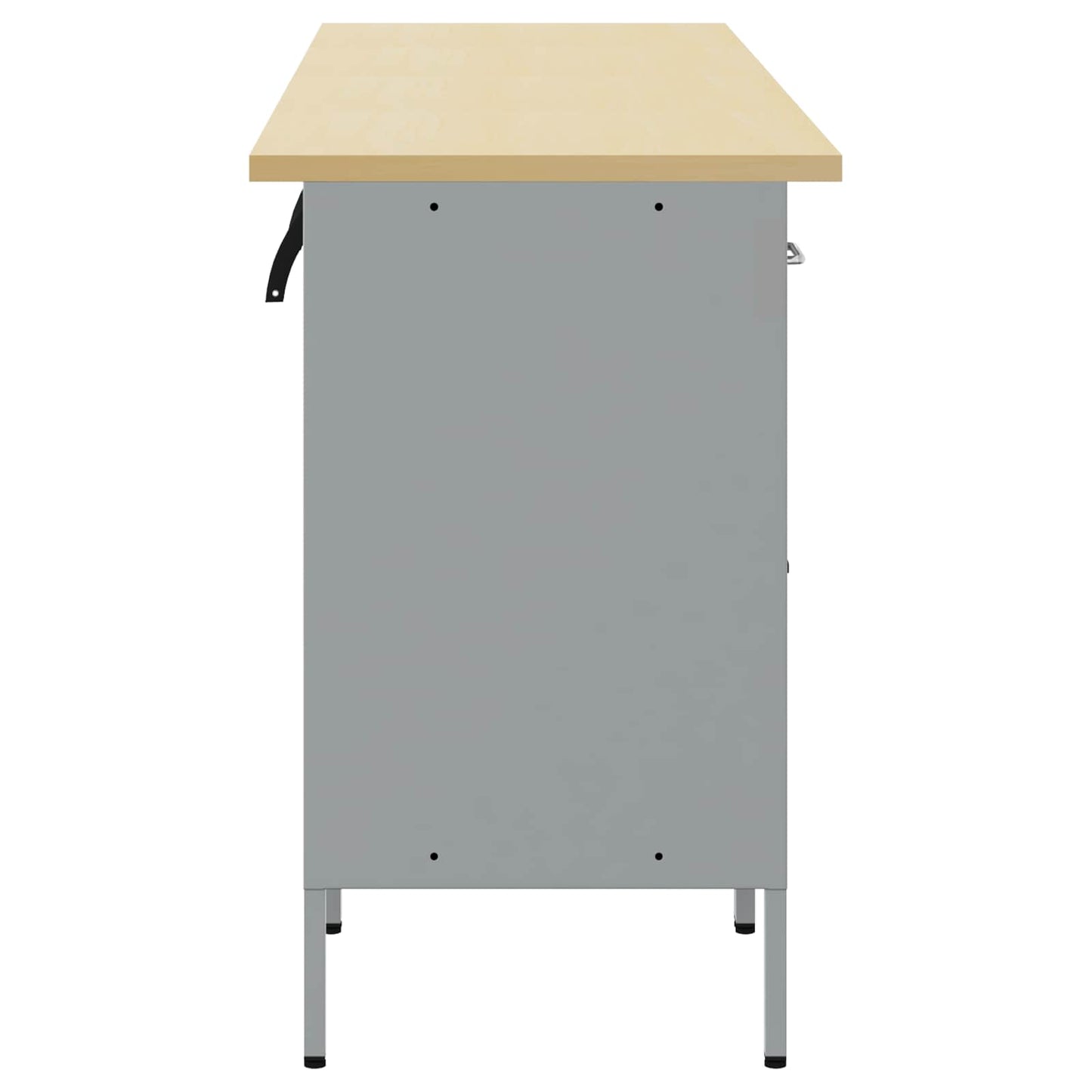 Work Cabinet with Drawer 4 pcs Black and Grey 200 x 55 x 85 cm