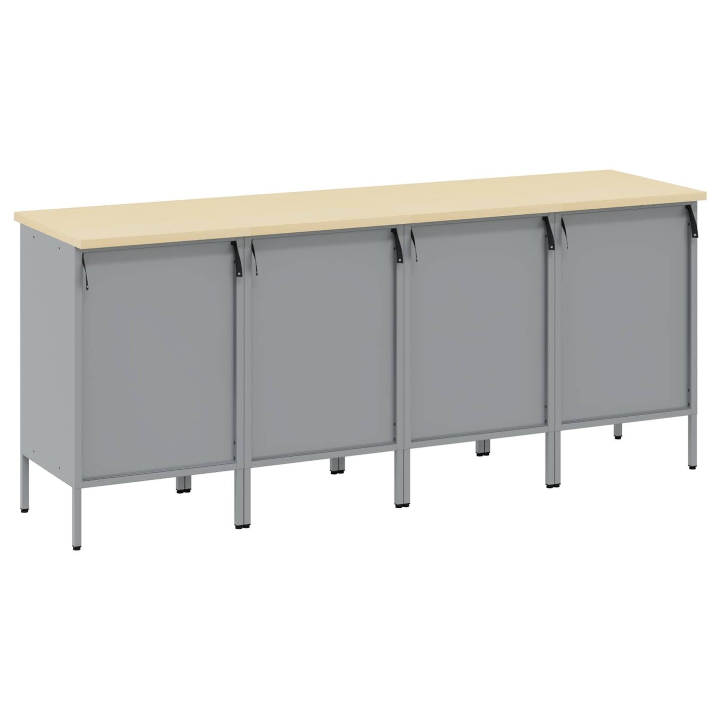 Work Cabinet with Drawer 4 pcs Red and Grey 200 x 55 x 85 cm