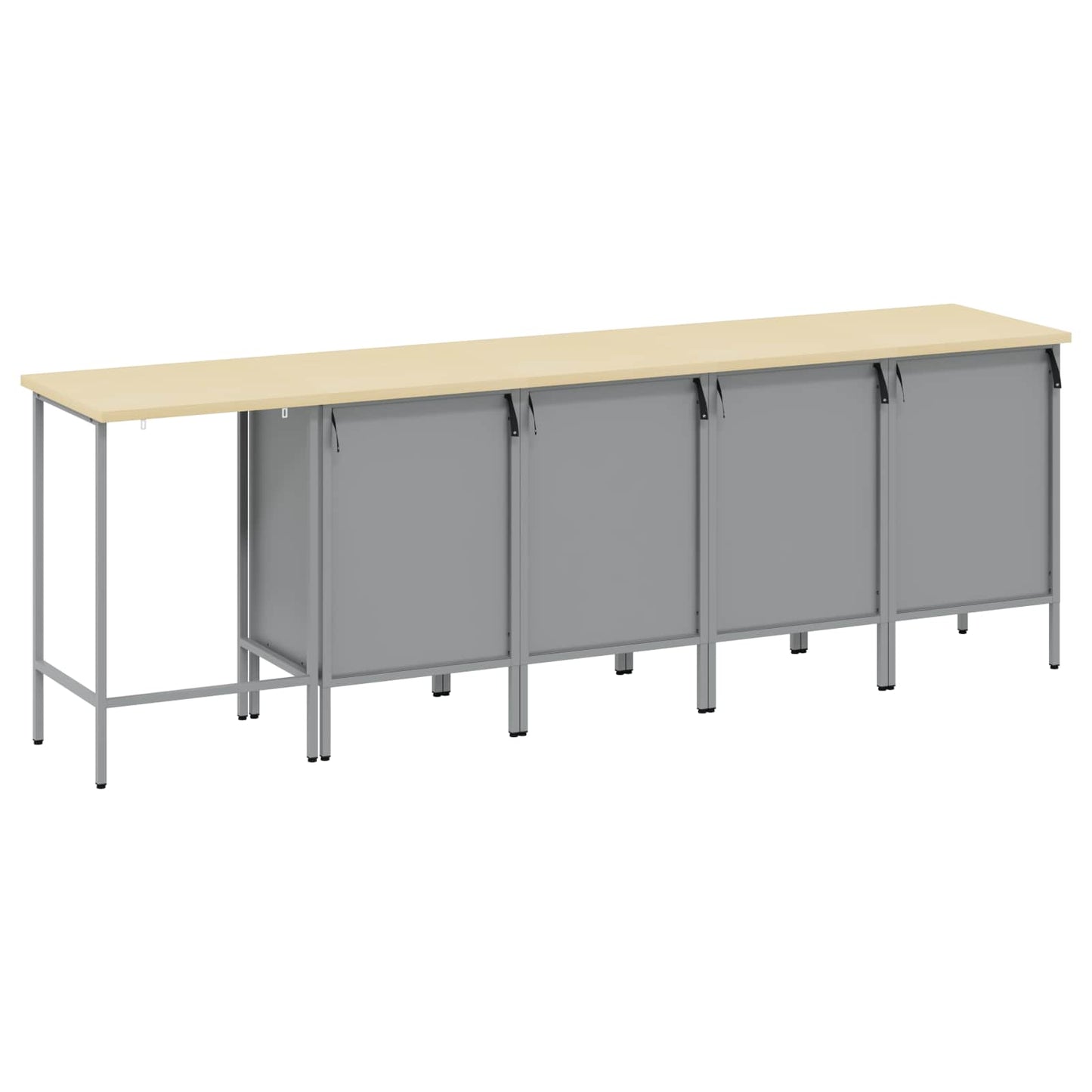 Work Cabinet Set with Drawer with Storage 5 pcs Red and Grey