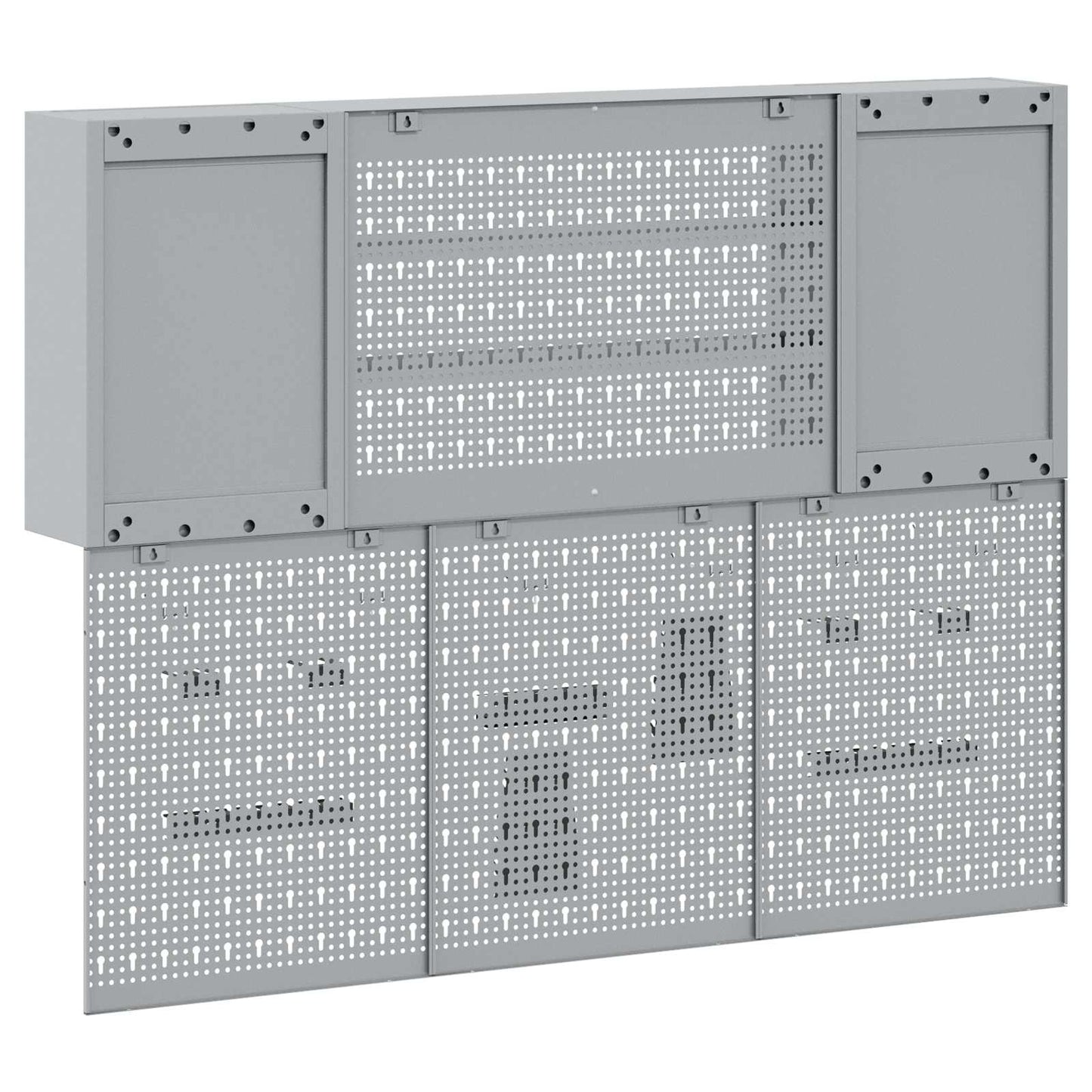 Tool Cabinet Set with Shelf 6 pcs Black Powder-Coated Steel