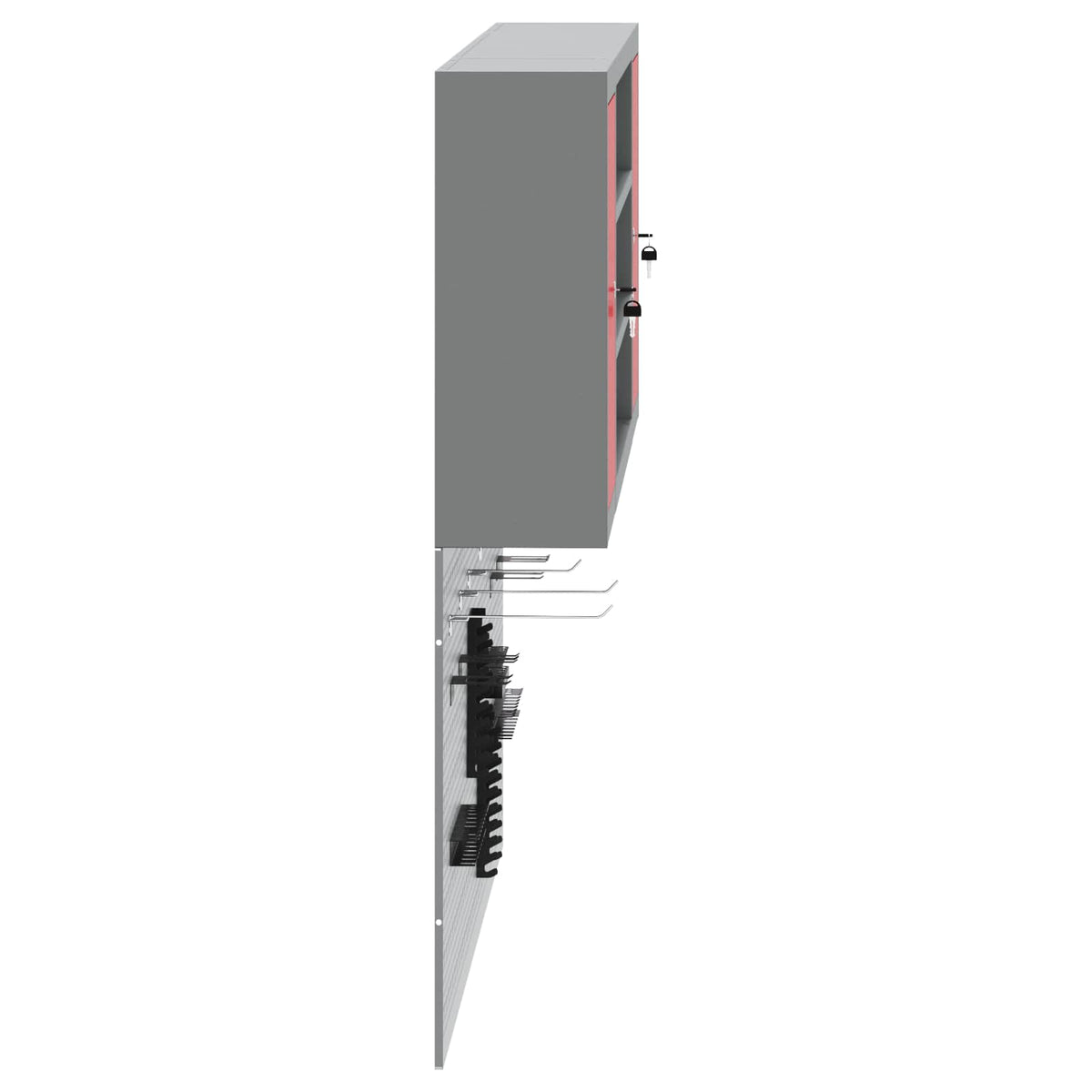 Tool Cabinet Set with Shelf with Storage 6 pcs Red Steel