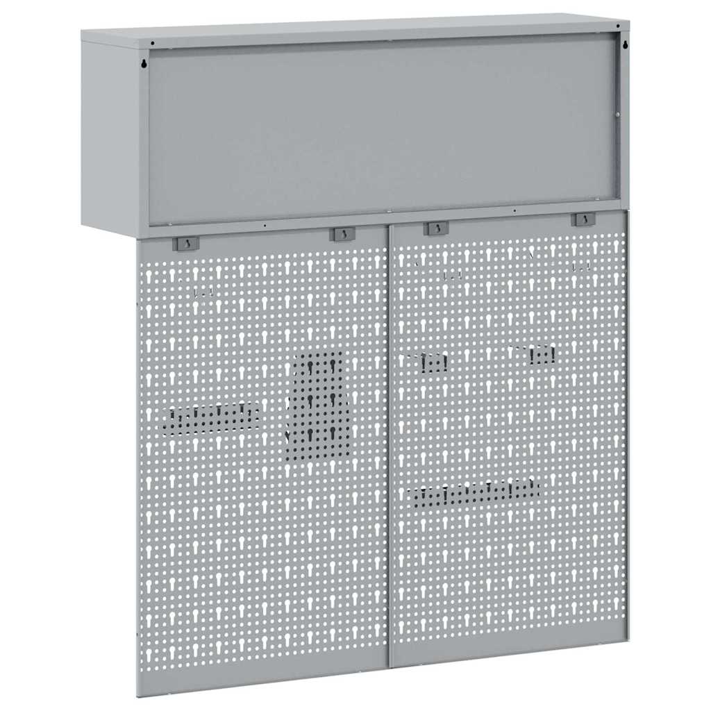 Tool Cabinet Set with Shelf 3 pcs Red Powder-Coated Steel
