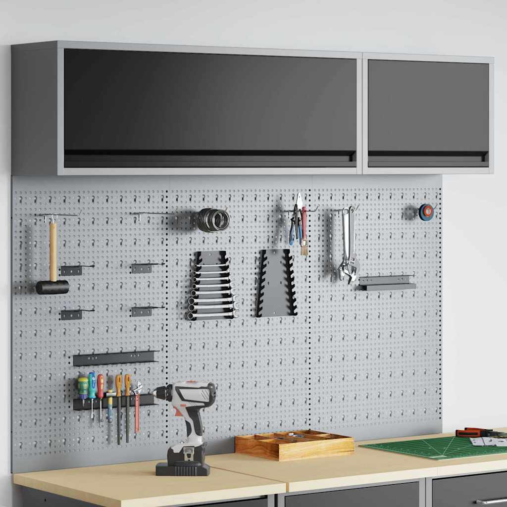 Tool Cabinet Set with Shelf with Storage 5 pcs Black Steel