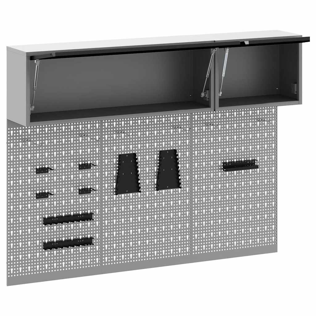 Tool Cabinet Set with Shelf with Storage 5 pcs Black Steel