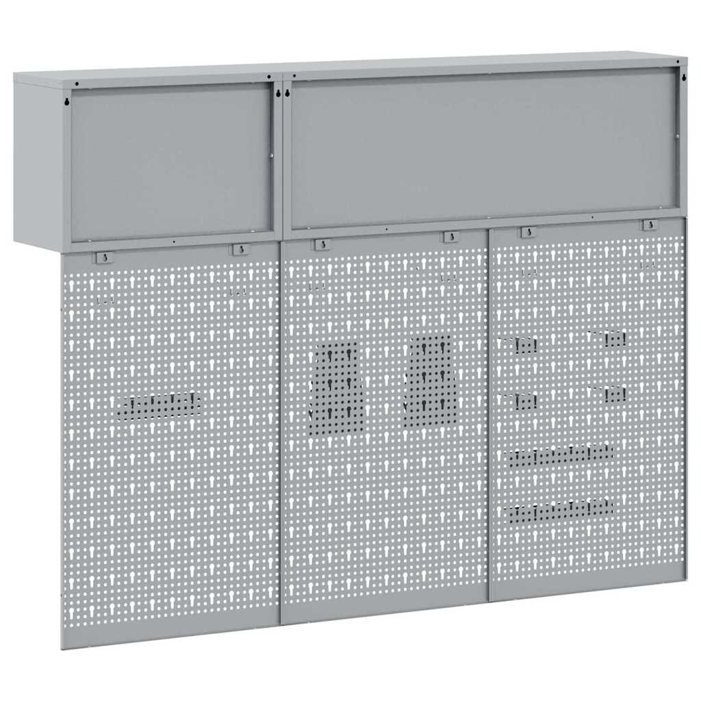 Tool Cabinet Set with Shelf with Storage 5 pcs Black Steel