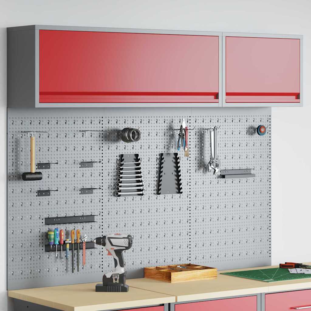 Tool Cabinet Set with Shelf with Storage 5 pcs Red Steel