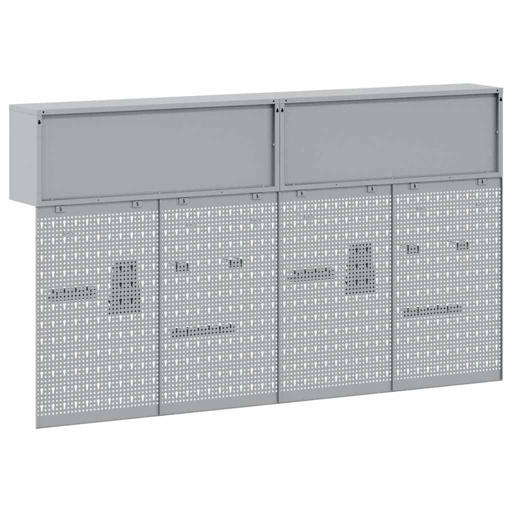 Tool Cabinet Set with Shelf 6 pcs Red Powder-Coated Steel