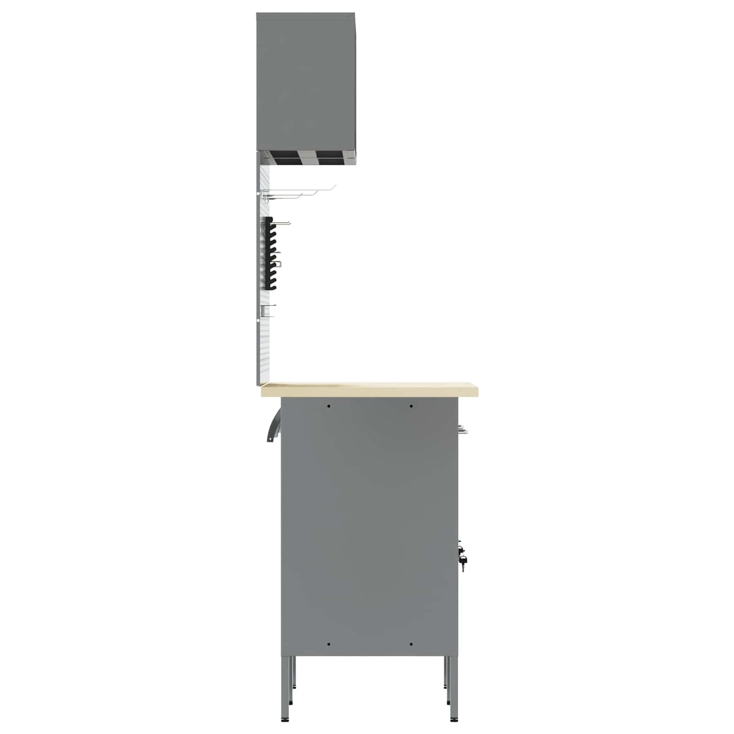 Work Cabinet Set with Drawer with Shelf with Storage 8 pcs Grey