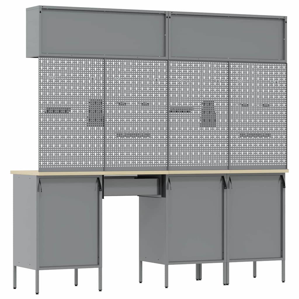 Work Cabinet Set with Drawer with Storage Manual 10 pcs Black