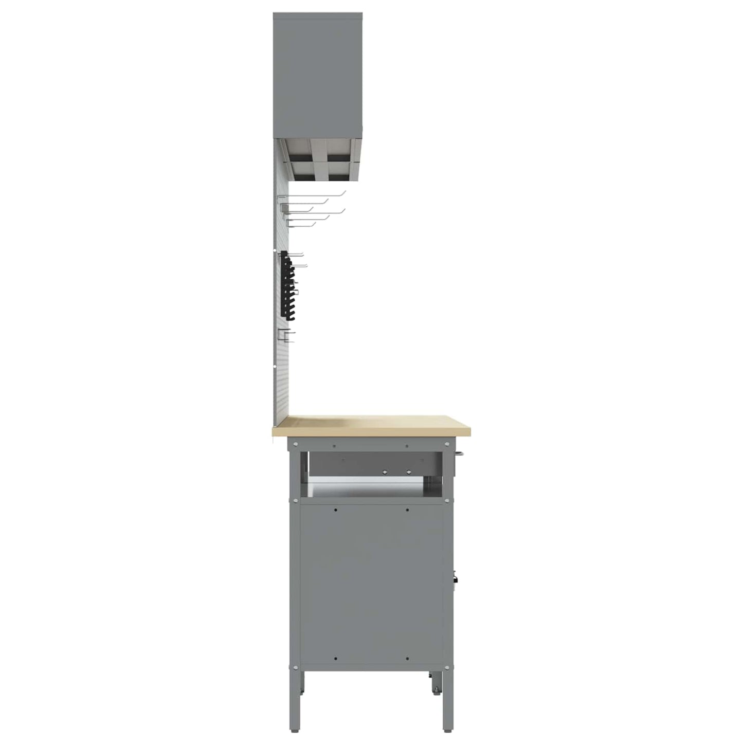 Work Bench Set 8 pcs Black and Grey Powder-Coated Steel