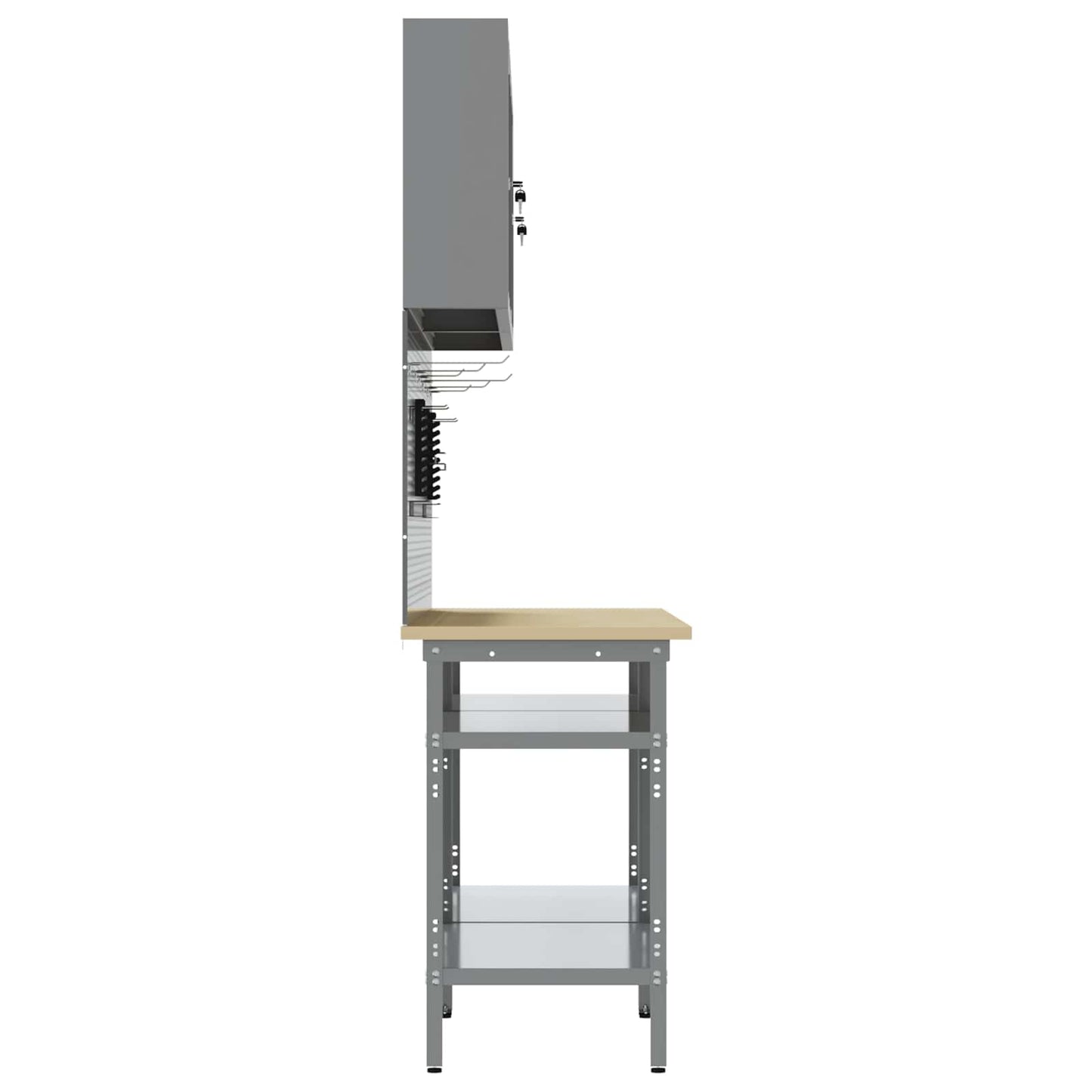 Work Bench Set 8 pcs Black and Grey Powder-Coated Steel