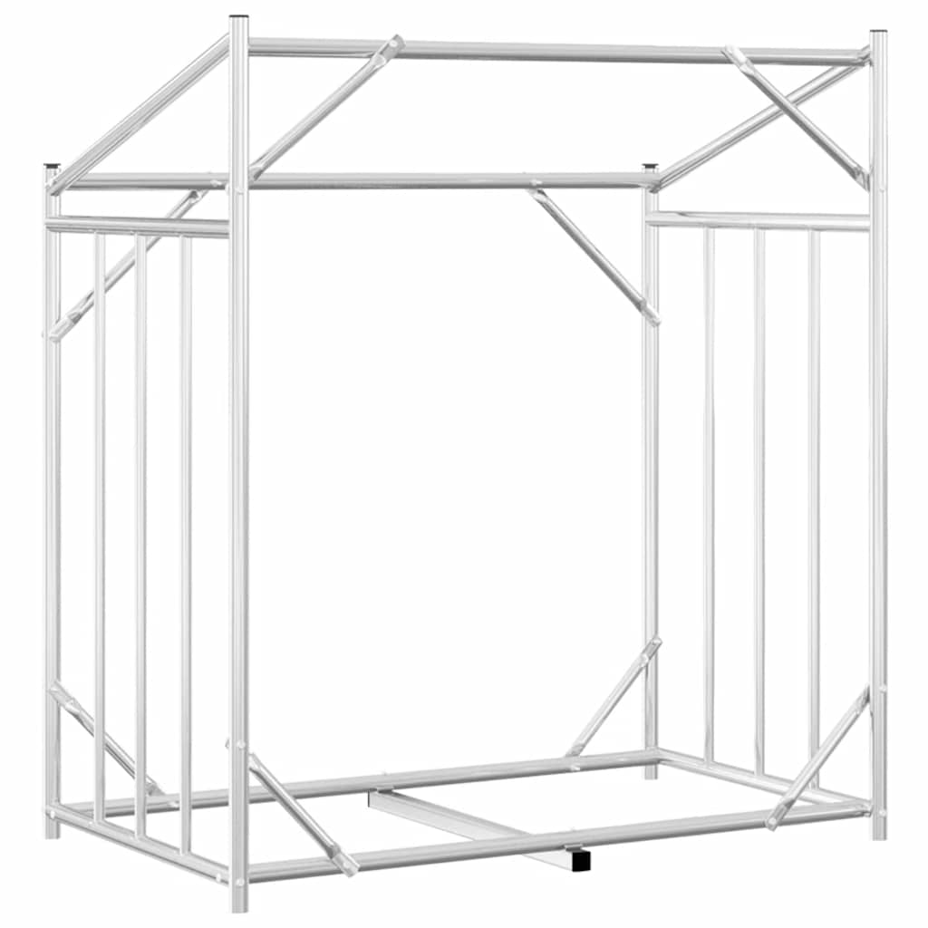 vidaxL Firewood Rack with Rain Cover 101x61x110.5 cm Galvanised Steel