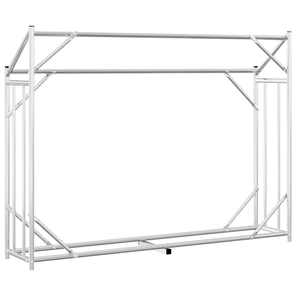 vidaxL Firewood Rack with Rain Cover 151x40.5x110.5 cm Galvanised Steel