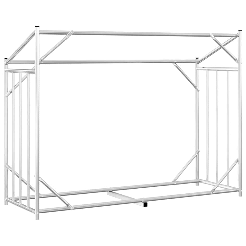 vidaxL Firewood Rack with Rain Cover 151x60.5x110.5 cm Galvanised Steel