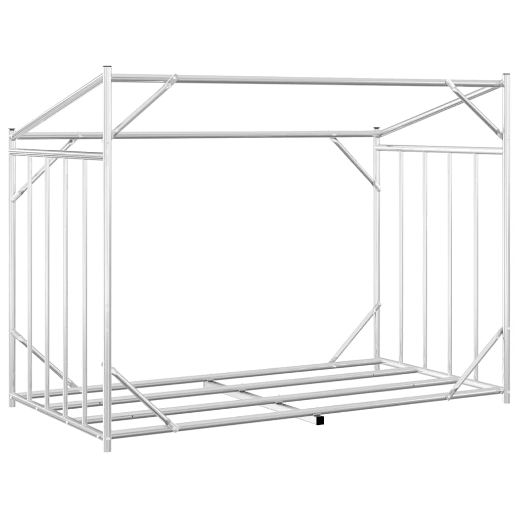 vidaxL Firewood Rack with Rain Cover 151x80.5x110.5 cm Galvanised Steel